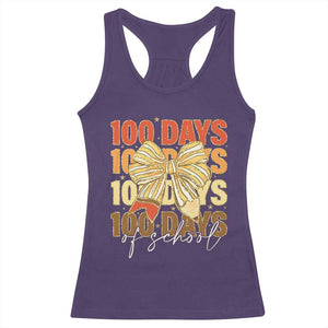 100 Days Of School Coquette Pencil Bow Racerback Tank Top TS11 Purple Print Your Wear