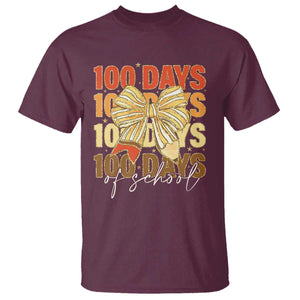 100 Days Of School Coquette Pencil Bow T Shirt TS11 Maroon Print Your Wear