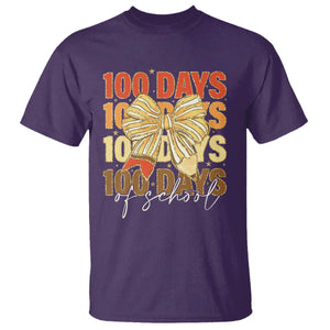 100 Days Of School Coquette Pencil Bow T Shirt TS11 Purple Print Your Wear