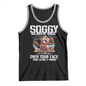 Funny Beaver Grilling Tank Top Soggy Beaver BBQ It's Not All Over Your Face TS11 Black Athletic Heather Print Your Wear