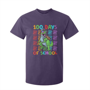 Funny 100 Days Of School T-Rex Dinosaur T Shirt For Kid TS11 Purple Print Your Wear