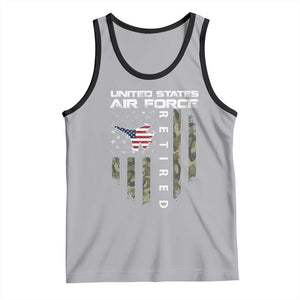 Funny United States Air Force Retired Tank Top Camo American Flag Fighter TS11 Athletic Heather Black Print Your Wear