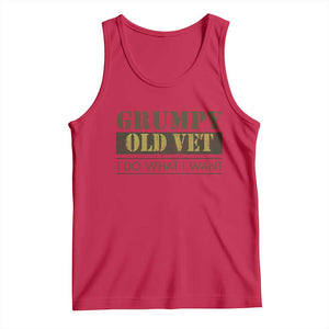Funny Grumpy Old Vet I Do What I Want Tank Top Military Veteran TS11 Red Print Your Wear