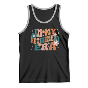 Funny In My Retirement Era Tank Top Retired 2025 Retro Flower TS11 Black Athletic Heather Print Your Wear