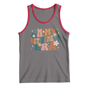 Funny In My Retirement Era Tank Top Retired 2025 Retro Flower TS11 Deep Heather Red Print Your Wear