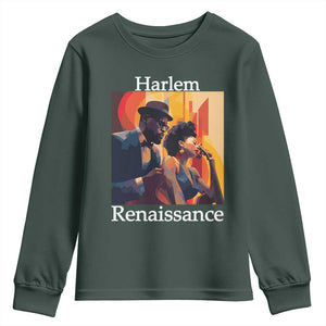 Harlem Renaissance Youth Sweatshirt Jazz Music 1920s Black History Month TS11 Dark Forest Green Print Your Wear