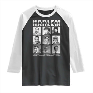 Harlem Renaissance Raglan Shirt Black Writers Innovators Entertainers Activism Black History Month TS11 Black White Print Your Wear