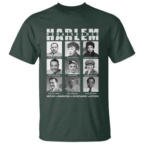 Harlem Renaissance T Shirt Black Writers Innovators Entertainers Activism Black History Month TS11 Dark Forest Green Print Your Wear