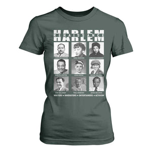 Harlem Renaissance T Shirt For Women Black Writers Innovators Entertainers Activism Black History Month TS11 Dark Forest Green Print Your Wear