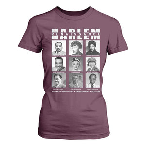 Harlem Renaissance T Shirt For Women Black Writers Innovators Entertainers Activism Black History Month TS11 Maroon Print Your Wear