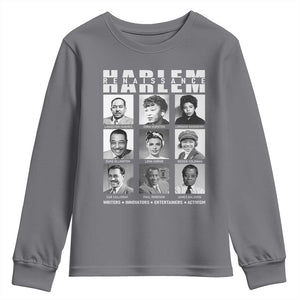 Harlem Renaissance Youth Sweatshirt Black Writers Innovators Entertainers Activism Black History Month TS11 Charcoal Print Your Wear