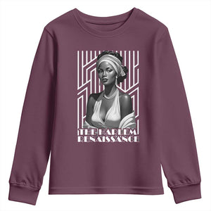 The Harlem Renaissance Youth Sweatshirt Black Woman 1920s Black History Month TS11 Maroon Print Your Wear