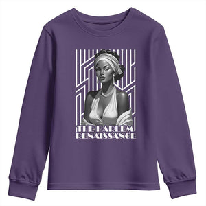 The Harlem Renaissance Youth Sweatshirt Black Woman 1920s Black History Month TS11 Purple Print Your Wear