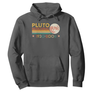 Funny Never Forget Pluto 1930 2006 Hoodie Retro Stripes TS11 Dark Heather Print Your Wear
