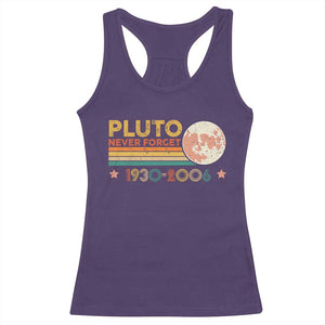 Funny Never Forget Pluto 1930 2006 Racerback Tank Top Retro Stripes TS11 Purple Print Your Wear