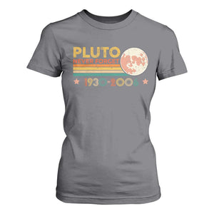 Funny Never Forget Pluto 1930 2006 T Shirt For Women Retro Stripes TS11 Charcoal Print Your Wear