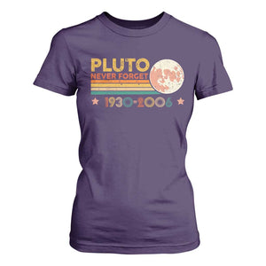 Funny Never Forget Pluto 1930 2006 T Shirt For Women Retro Stripes TS11 Purple Print Your Wear