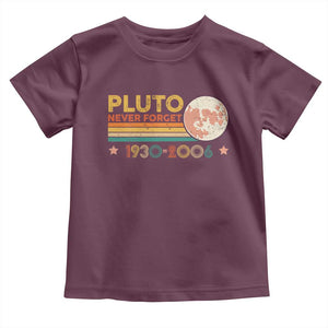 Funny Never Forget Pluto 1930 2006 Toddler T Shirt Retro Stripes TS11 Maroon Print Your Wear