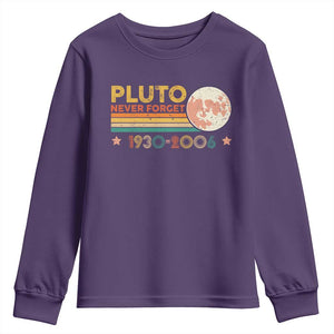 Funny Never Forget Pluto 1930 2006 Youth Sweatshirt Retro Stripes TS11 Purple Print Your Wear