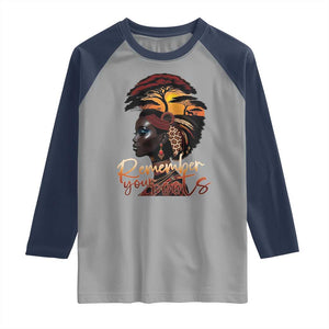 Black History Month Raglan Shirt Remember Your Roots African Safari TS11 Sport Gray Navy Print Your Wear
