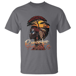 Black History Month T Shirt Remember Your Roots African Safari TS11 Charcoal Print Your Wear