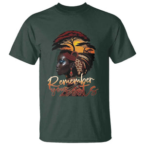 Black History Month T Shirt Remember Your Roots African Safari TS11 Dark Forest Green Print Your Wear