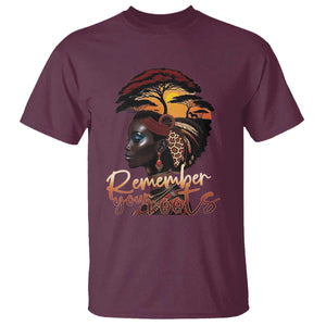 Black History Month T Shirt Remember Your Roots African Safari TS11 Maroon Print Your Wear