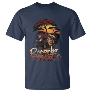 Black History Month T Shirt Remember Your Roots African Safari TS11 Navy Print Your Wear
