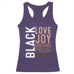 Black Love Joy Excellence Pride History Racerback Tank Top Proud African American TS11 Purple Print Your Wear
