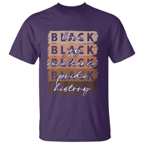 Black Love Joy Excellence Pride History T Shirt Proud African American Melanin Brush Stroke TS11 Purple Print Your Wear