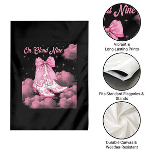 On Cloud Nine Garden Flag 9th Birthday Bday Girl Pink Coquette Cowgirl Boots TS11 Print Your Wear