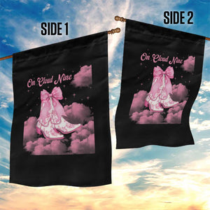 On Cloud Nine Garden Flag 9th Birthday Bday Girl Pink Coquette Cowgirl Boots TS11 Print Your Wear