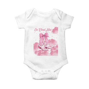On Cloud Nine Baby Onesie 9th Birthday Bday Girl Pink Coquette Cowgirl Boots TS11 White Print Your Wear