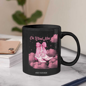On Cloud Nine Coffee Mug 9th Birthday Bday Girl Pink Coquette Cowgirl Boots TS11 Print Your Wear