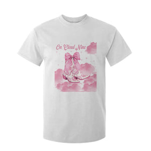 On Cloud Nine T Shirt For Kid 9th Birthday Bday Girl Pink Coquette Cowgirl Boots TS11 White Print Your Wear