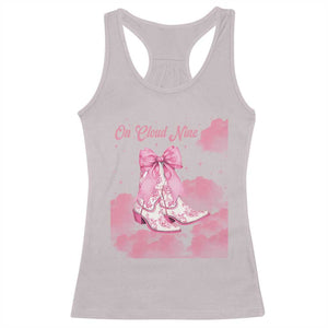 On Cloud Nine Racerback Tank Top 9th Birthday Bday Girl Pink Coquette Cowgirl Boots TS11 Ice Gray Print Your Wear