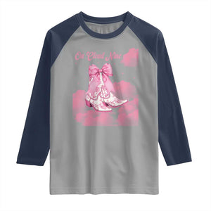 On Cloud Nine Raglan Shirt 9th Birthday Bday Girl Pink Coquette Cowgirl Boots TS11 Sport Gray Navy Print Your Wear