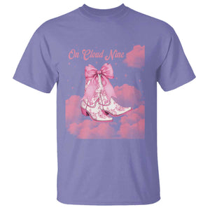 On Cloud Nine T Shirt 9th Birthday Bday Girl Pink Coquette Cowgirl Boots TS11 Violet Print Your Wear