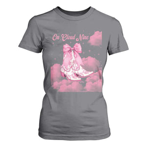 On Cloud Nine T Shirt For Women 9th Birthday Bday Girl Pink Coquette Cowgirl Boots TS11 Charcoal Print Your Wear