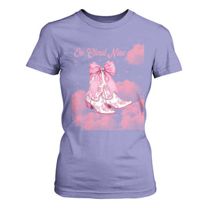 On Cloud Nine T Shirt For Women 9th Birthday Bday Girl Pink Coquette Cowgirl Boots TS11 Violet Print Your Wear