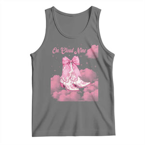 On Cloud Nine Tank Top 9th Birthday Bday Girl Pink Coquette Cowgirl Boots TS11 Black Heather Print Your Wear