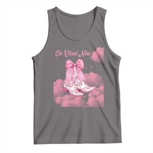 On Cloud Nine Tank Top 9th Birthday Bday Girl Pink Coquette Cowgirl Boots TS11 Deep Heather Print Your Wear