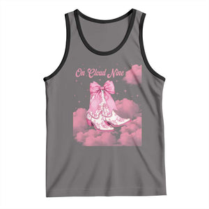 On Cloud Nine Tank Top 9th Birthday Bday Girl Pink Coquette Cowgirl Boots TS11 Deep Heather Black Print Your Wear