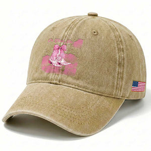 On Cloud Nine Washed Cotton Baseball Cap 9th Birthday Bday Girl Pink Coquette Cowgirl Boots