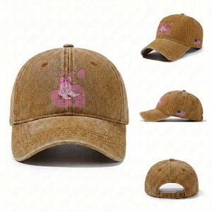 On Cloud Nine Washed Cotton Baseball Cap 9th Birthday Bday Girl Pink Coquette Cowgirl Boots