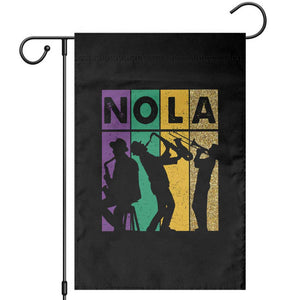Mardi Gras NOLA New Orleans Carnival Jazz Music Glitter Print Garden Flag TS11 Black Print Your Wear