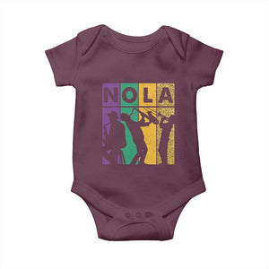 Mardi Gras NOLA New Orleans Carnival Jazz Music Glitter Print Baby Onesie TS11 Maroon Print Your Wear