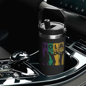 Mardi Gras NOLA New Orleans Carnival Jazz Music Glitter Print Flip Straw Tumbler TS11 Print Your Wear