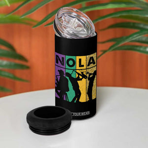 Mardi Gras NOLA New Orleans Carnival Jazz Music Glitter Print 4 in 1 Can Cooler Tumbler TS11 Print Your Wear
