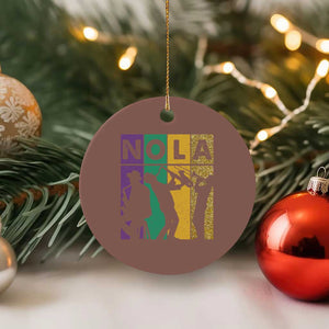 Mardi Gras NOLA New Orleans Carnival Jazz Music Glitter Print Ceramic Ornament TS11 1pc Mocha Print Your Wear